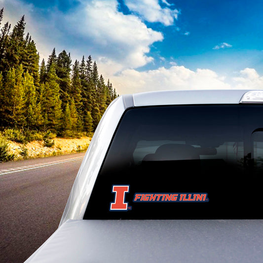 Illinois Illini 2 Piece Team Slogan Decal Sticker Set