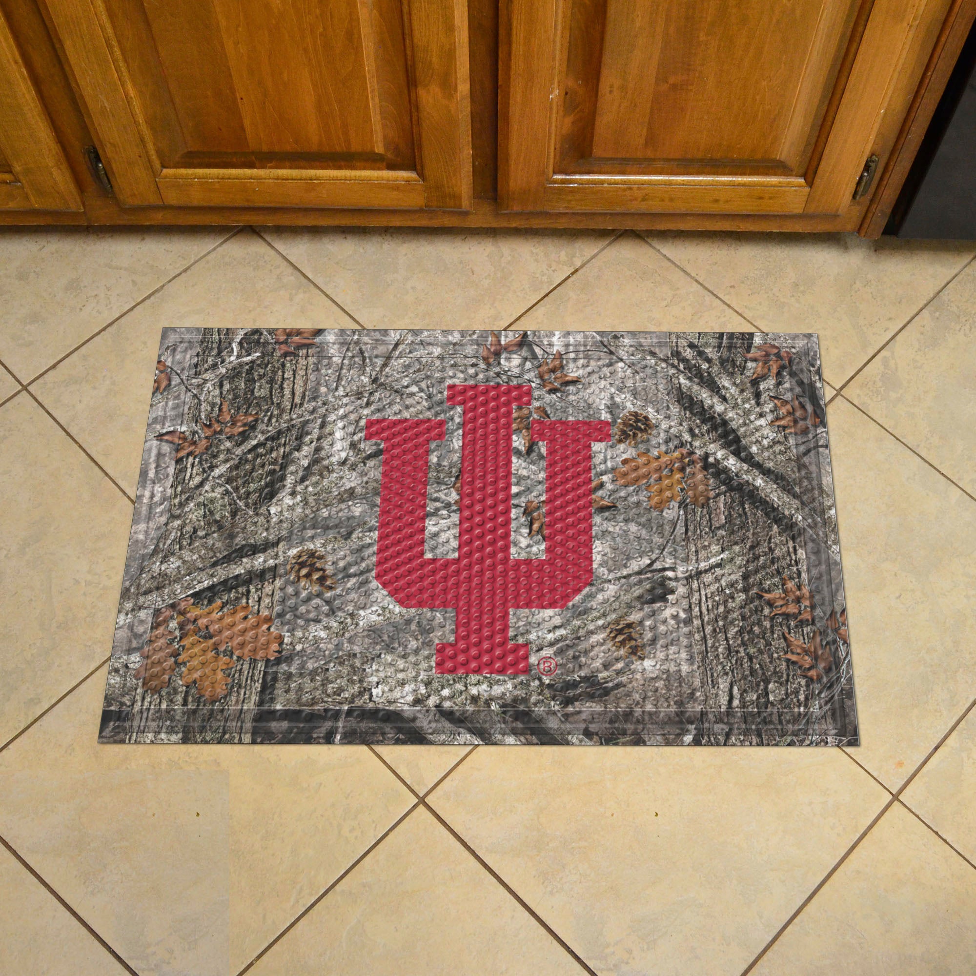 Indiana Hooisers Camo Rubber Scraper Door Mat