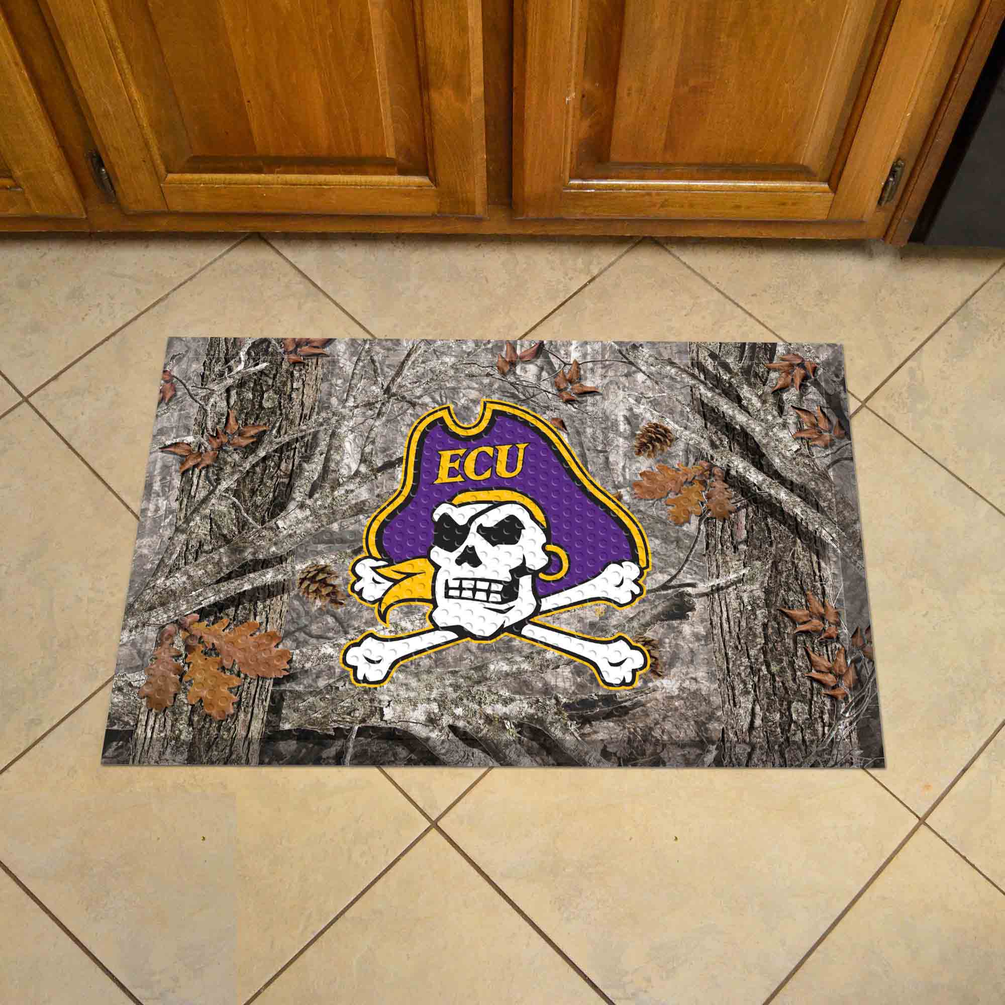 East Carolina Camo Rubber Scraper Door Mat