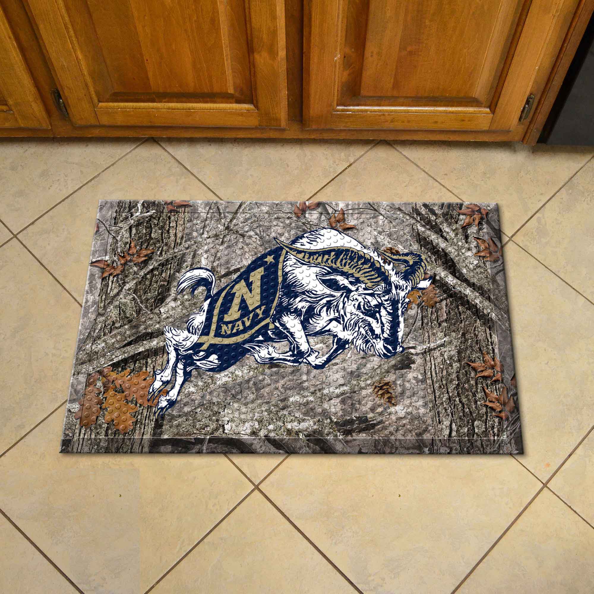 Naval Academy Rubber Scraper Camo Door Mat