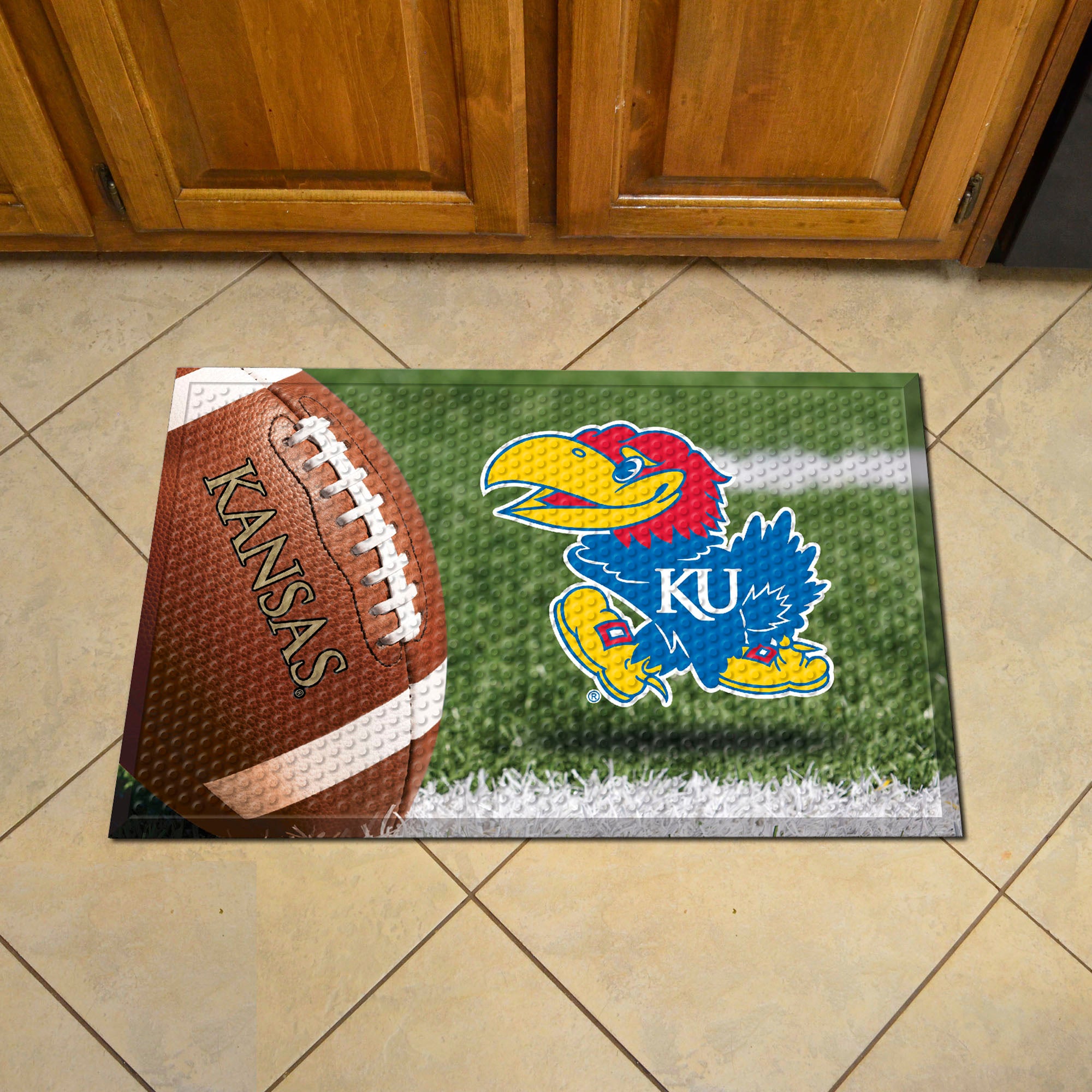 Kansas Jayhawks Rubber Scraper Door Mat