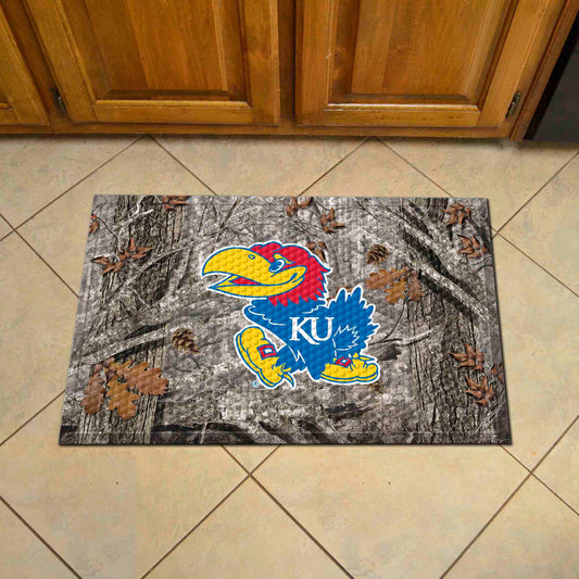 Kansas Jayhawks Rubber Scraper Door Mat Camo