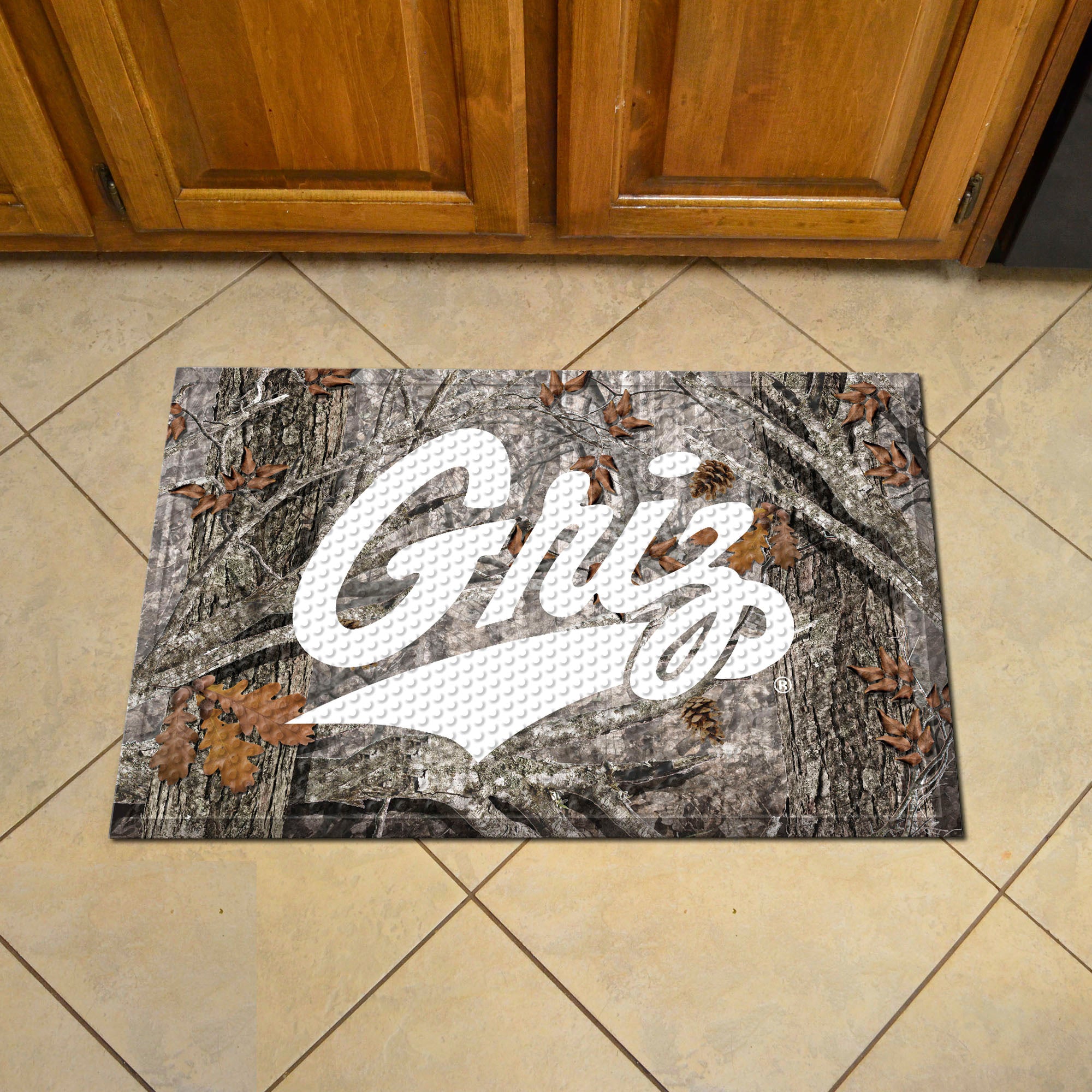 Montana Grizzlies Rubber Scraper Door Mat Camo