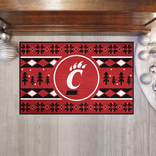 Cincinnati Bearcats Holiday Sweater Starter Mat Accent Rug - 19in. x 30in.