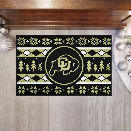 Colorado Buffaloes Holiday Sweater Starter Mat Accent Rug - 19in. x 30in. - Colorado