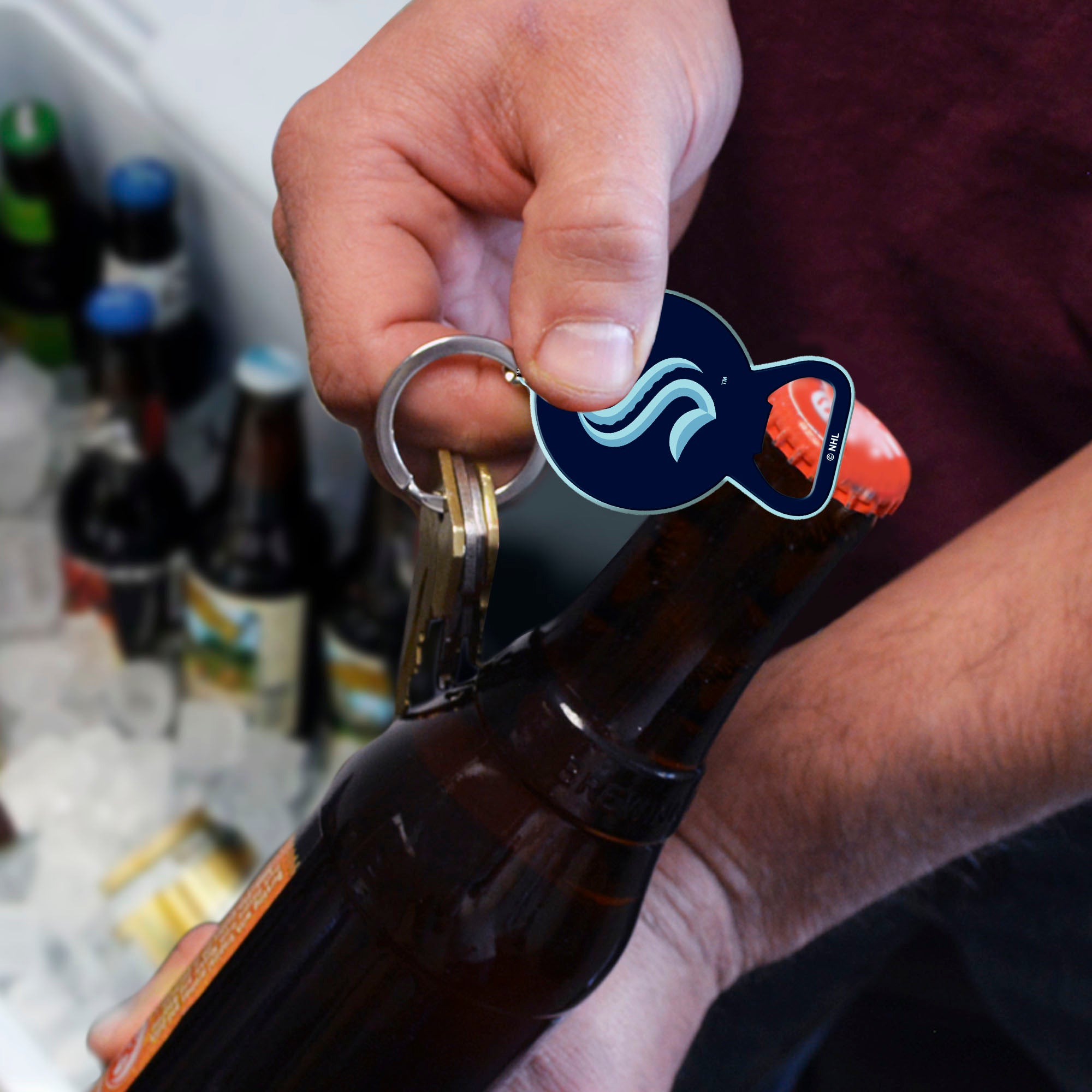 Seattle Kraken Keychain Bottle Opener