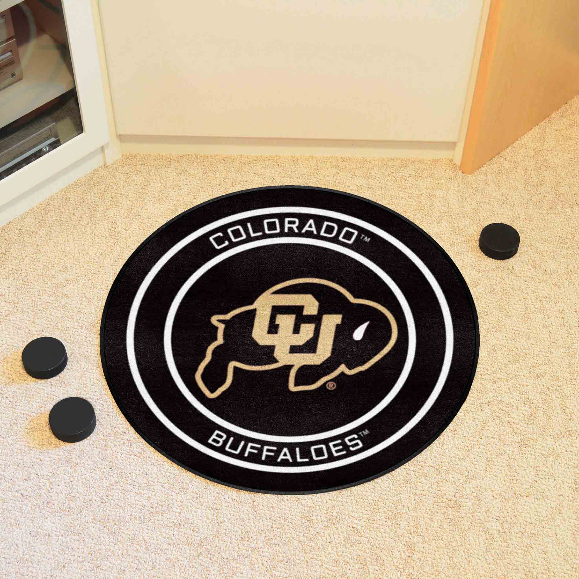 Colorado Buffaloes Hockey Puck Rug - 27in. Diameter