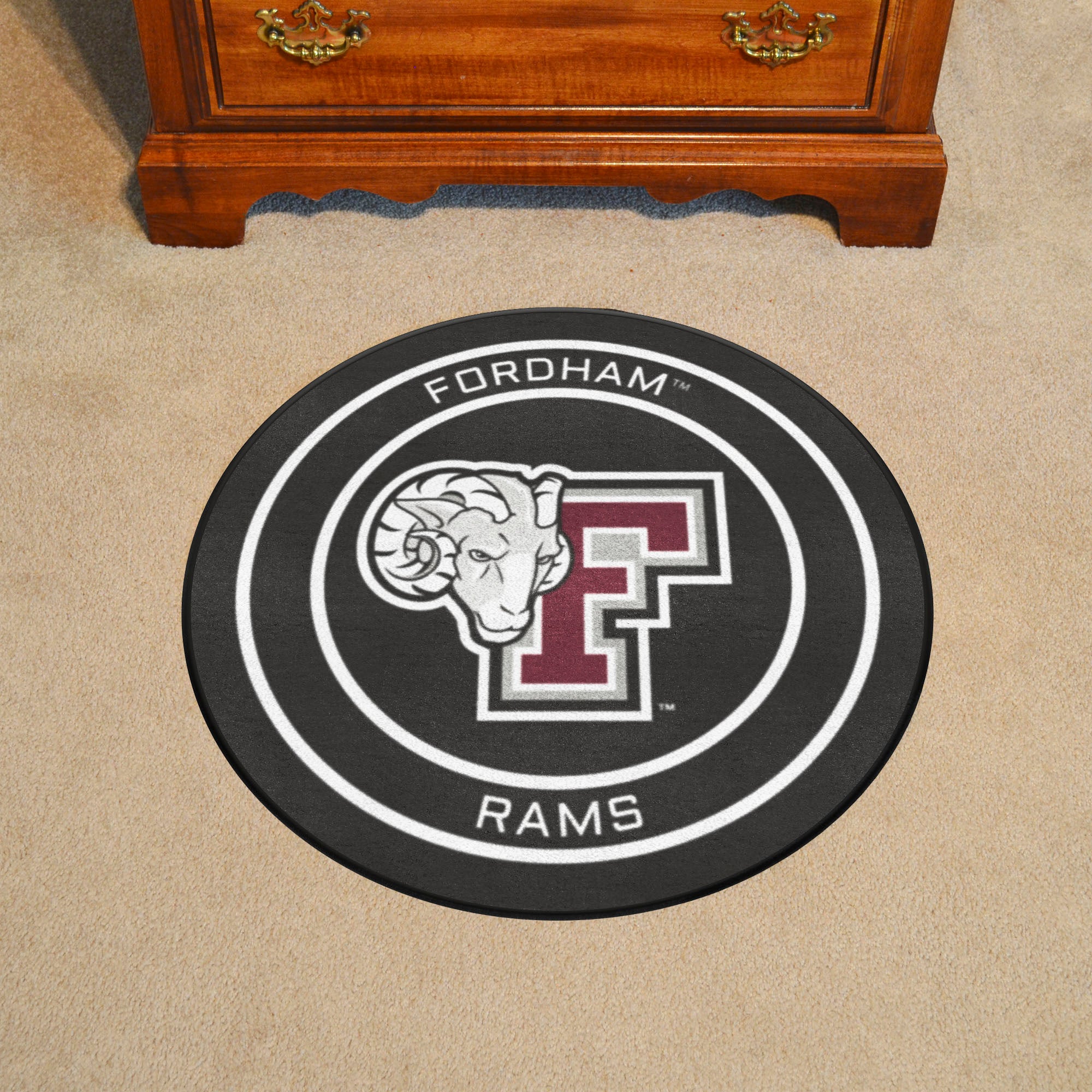 Fordham Rams Hockey Puck Rug - 27in. Diameter