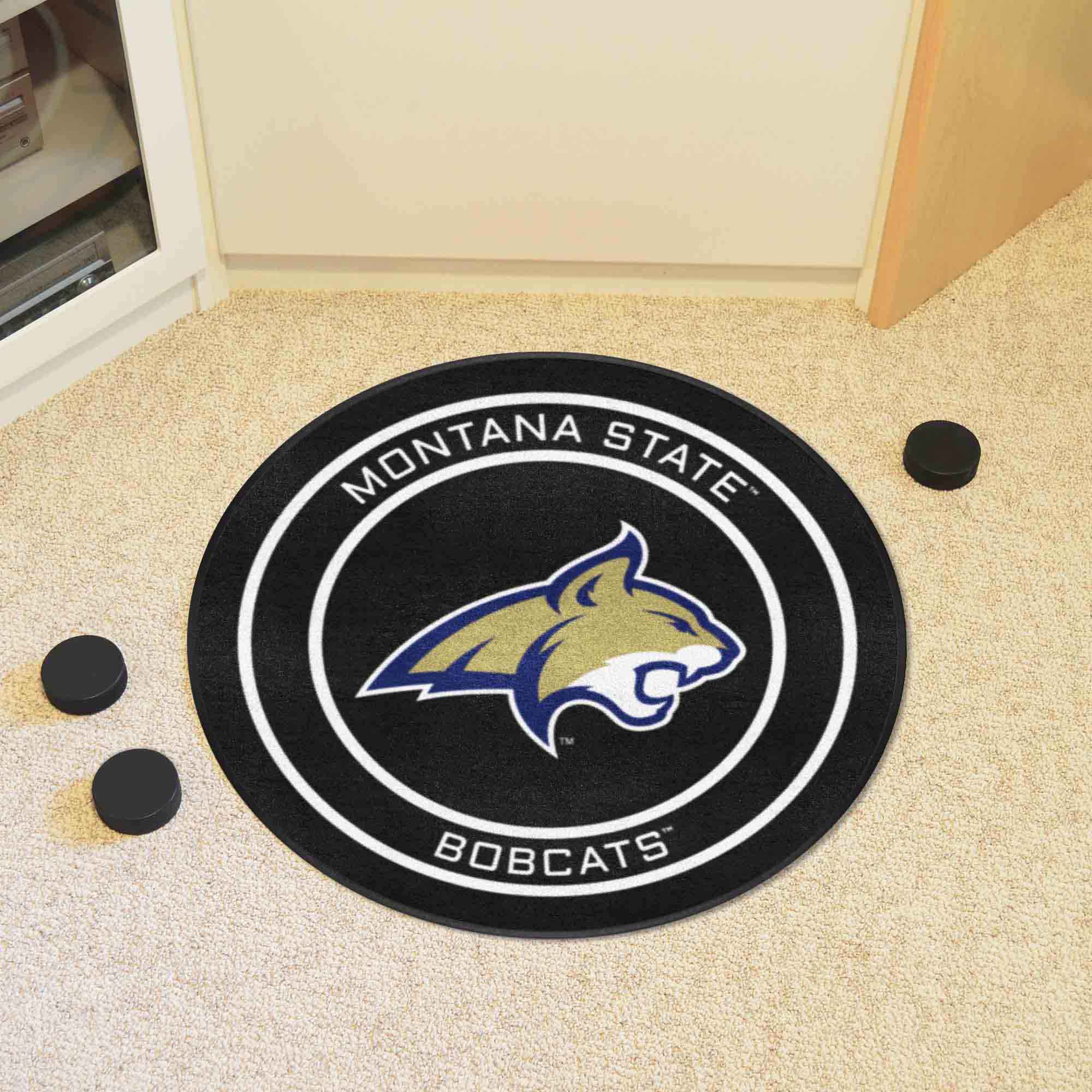 Montana State Hockey Puck Rug - 27in. Diameter