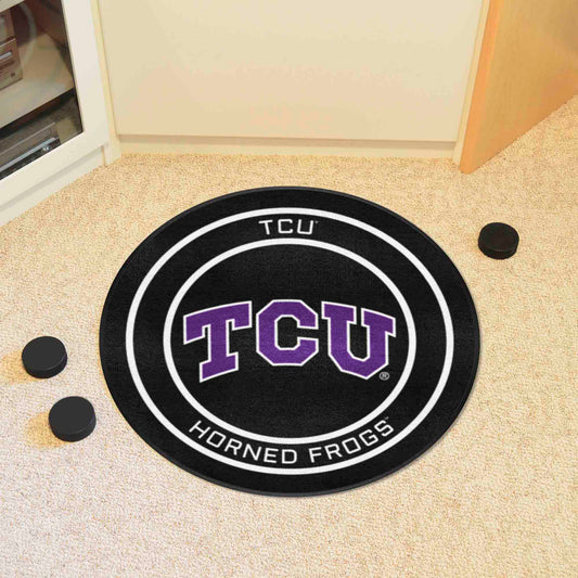 TCU Hockey Puck Rug - 27in. Diameter