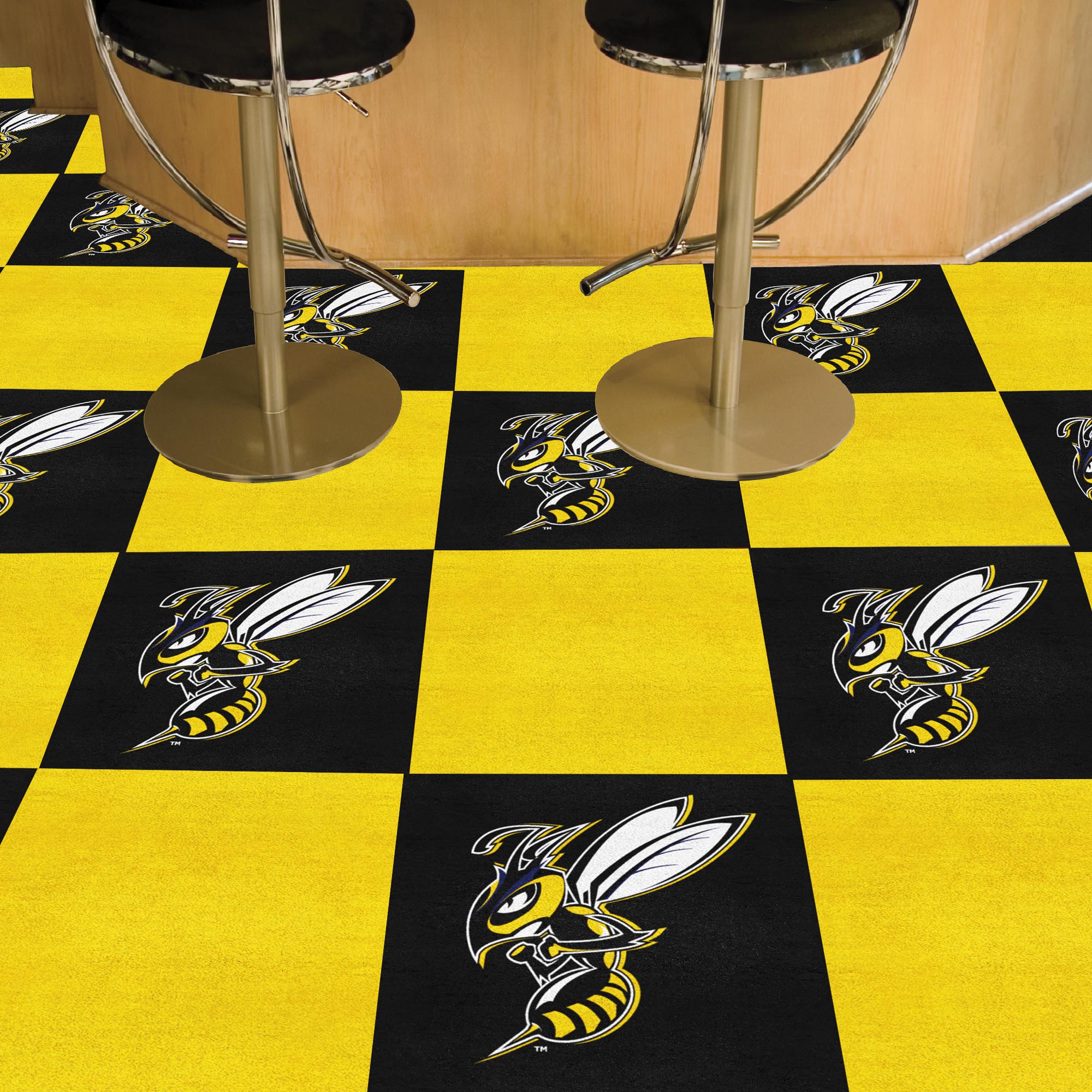 Montana State Billings Yellow Jackets Team Carpet Tiles - 45 Sq Ft.