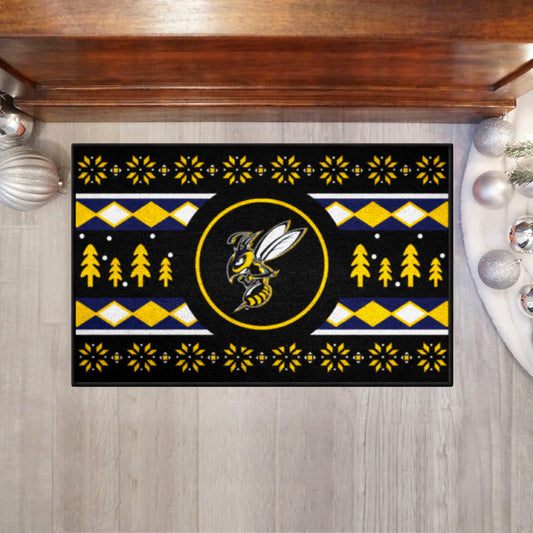 Montana State Billings Yellow Jackets Holiday Sweater Starter Mat Accent Rug - 19in. x 30in.