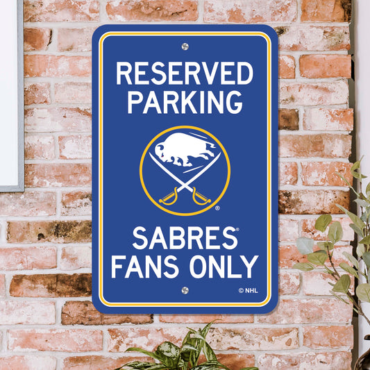 Buffalo Sabres Team Color Reserved Parking Sign Décor 18in. X 11.5in. Lightweight