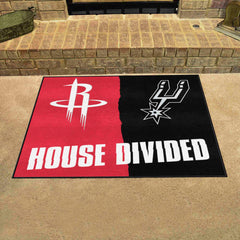 NBA House Divided - Houston Rockets / Spurs House Divided Rug - 34 in. x 42.5 in. - NBA House Divided - Rockets / Spurs