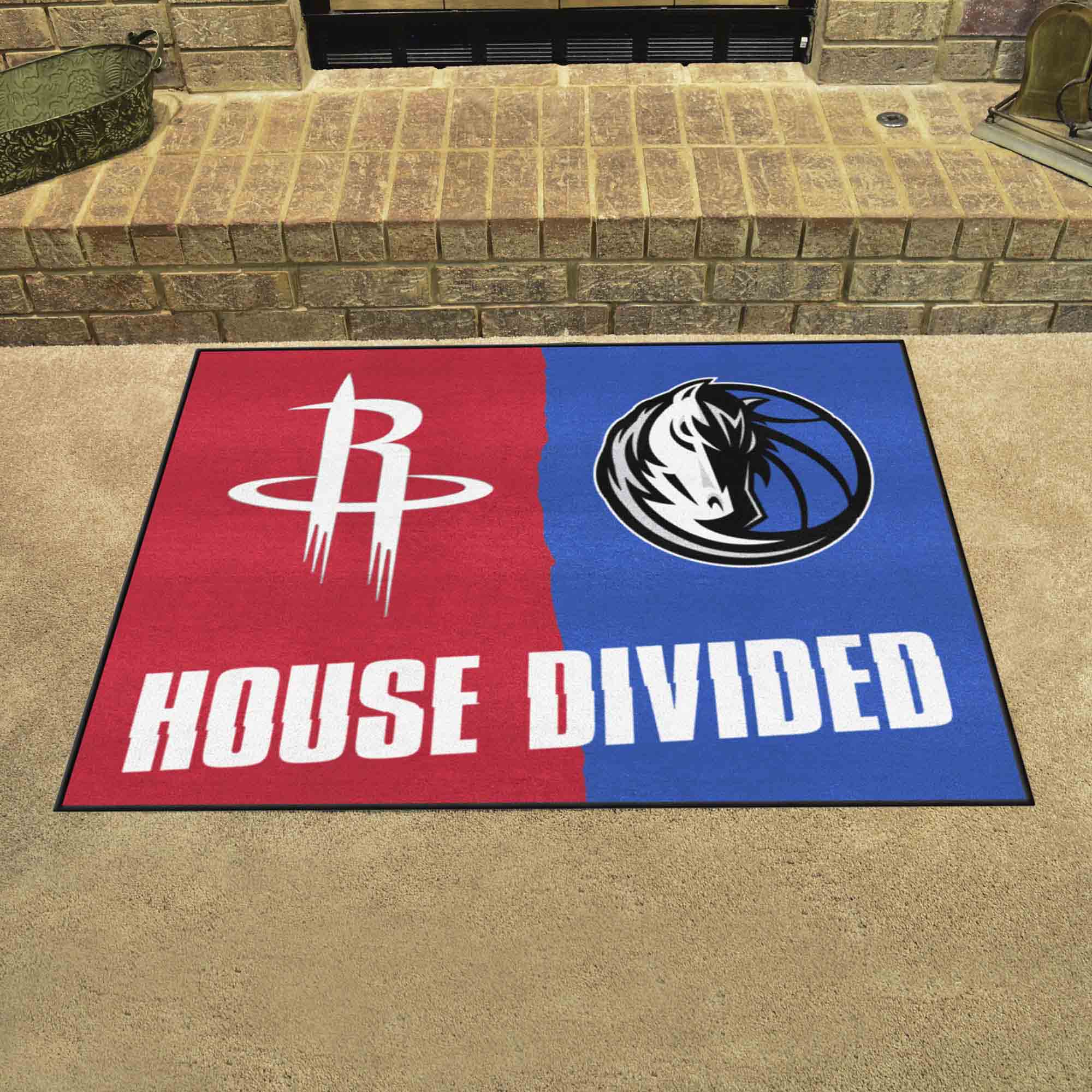 NBA House Divided - Houston Rockets / Mavericks House Divided Rug - 34 in. x 42.5 in. - NBA House Divided - Rockets / Mavericks