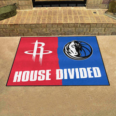 NBA House Divided - Houston Rockets / Mavericks House Divided Rug - 34 in. x 42.5 in. - NBA House Divided - Rockets / Mavericks