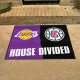 NBA House Divided - LA Lakers / Clipers House Divided Rug - 34 in. x 42.5 in.