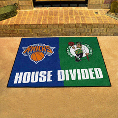 NBA House Divided - New York Knicks / Celtics House Divided Rug - 34 in. x 42.5 in. - NBA House Divided - Knicks / Celtics