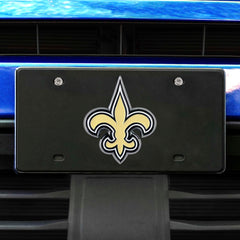 New Orleans Saints 3D Black License Plate