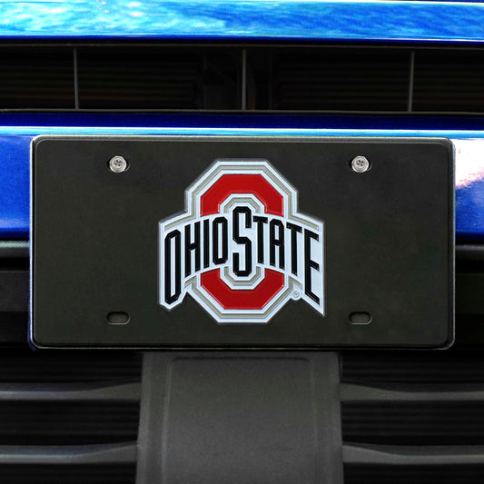 Ohio State Buckeyes 3D Black License Plate