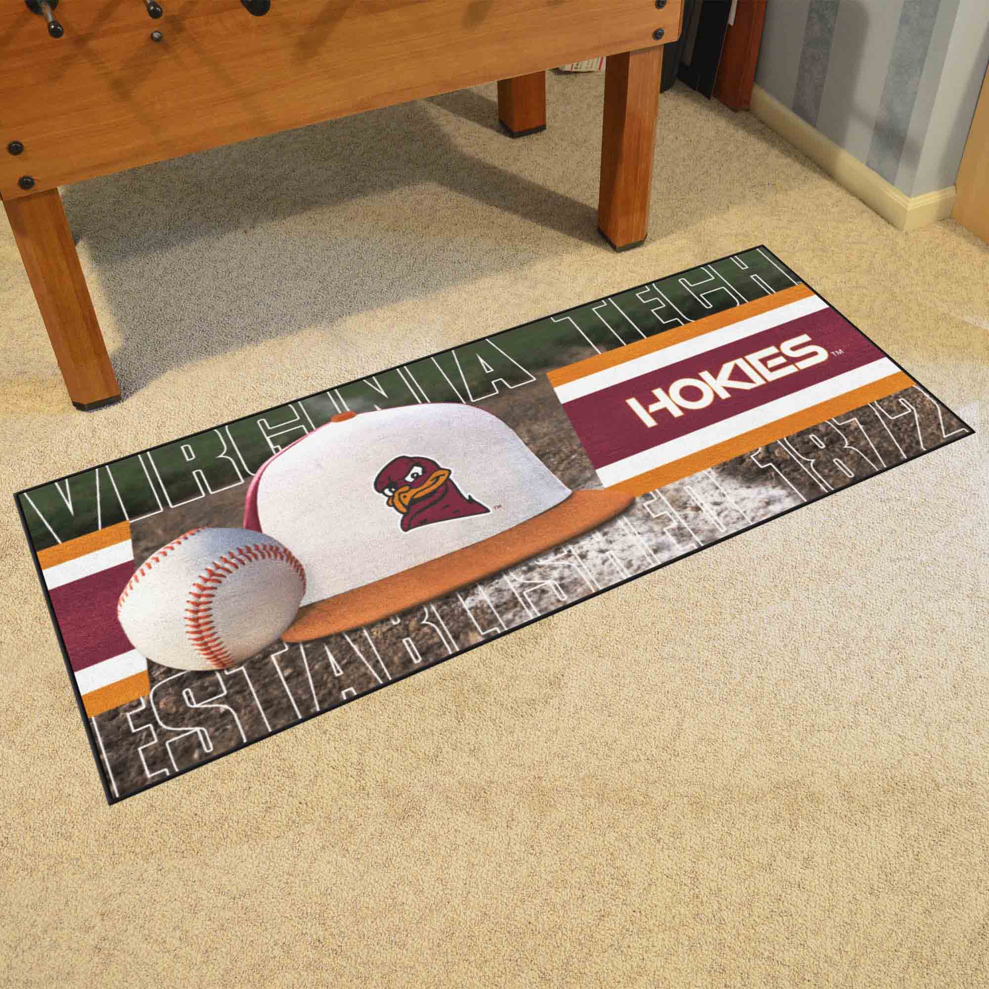 Virginia Tech Hokies Baseball Runner Rug - 30in. x 72in.