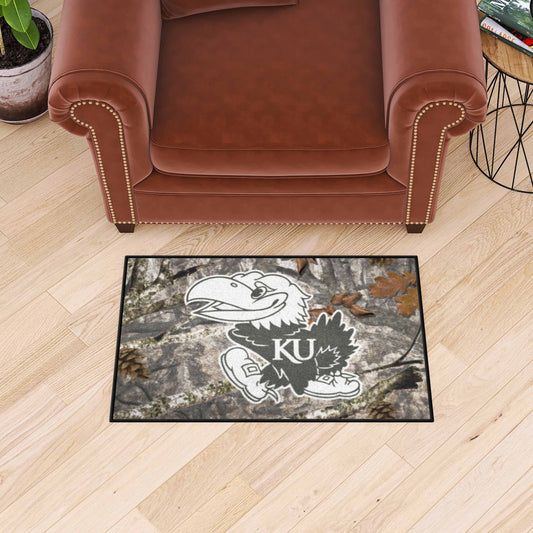 Kansas Jayhawks Camo Starter Mat Accent Rug - 19in. x 30in.