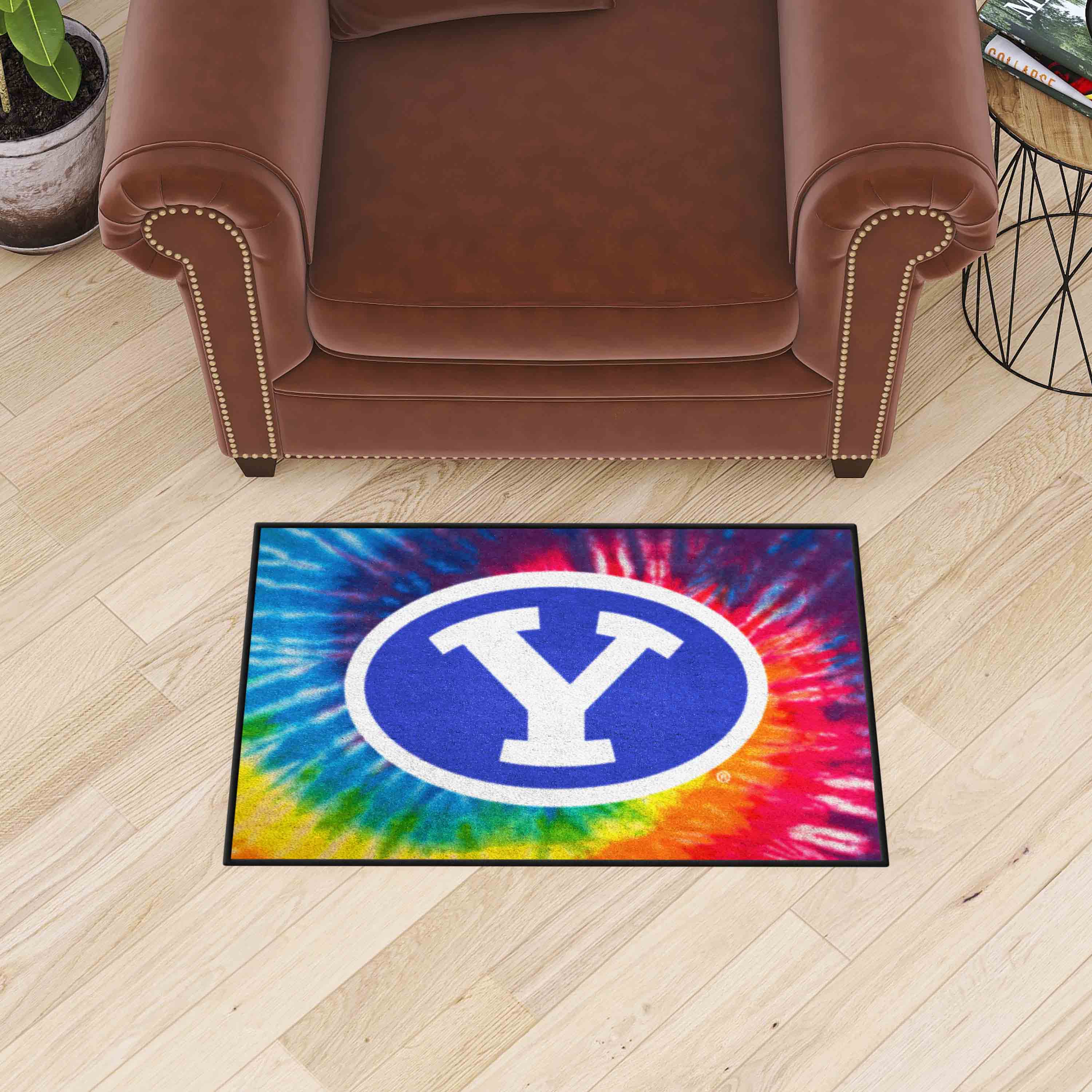 BYU Cougars Tie Dye Starter Mat Accent Rug - 19in. x 30in.