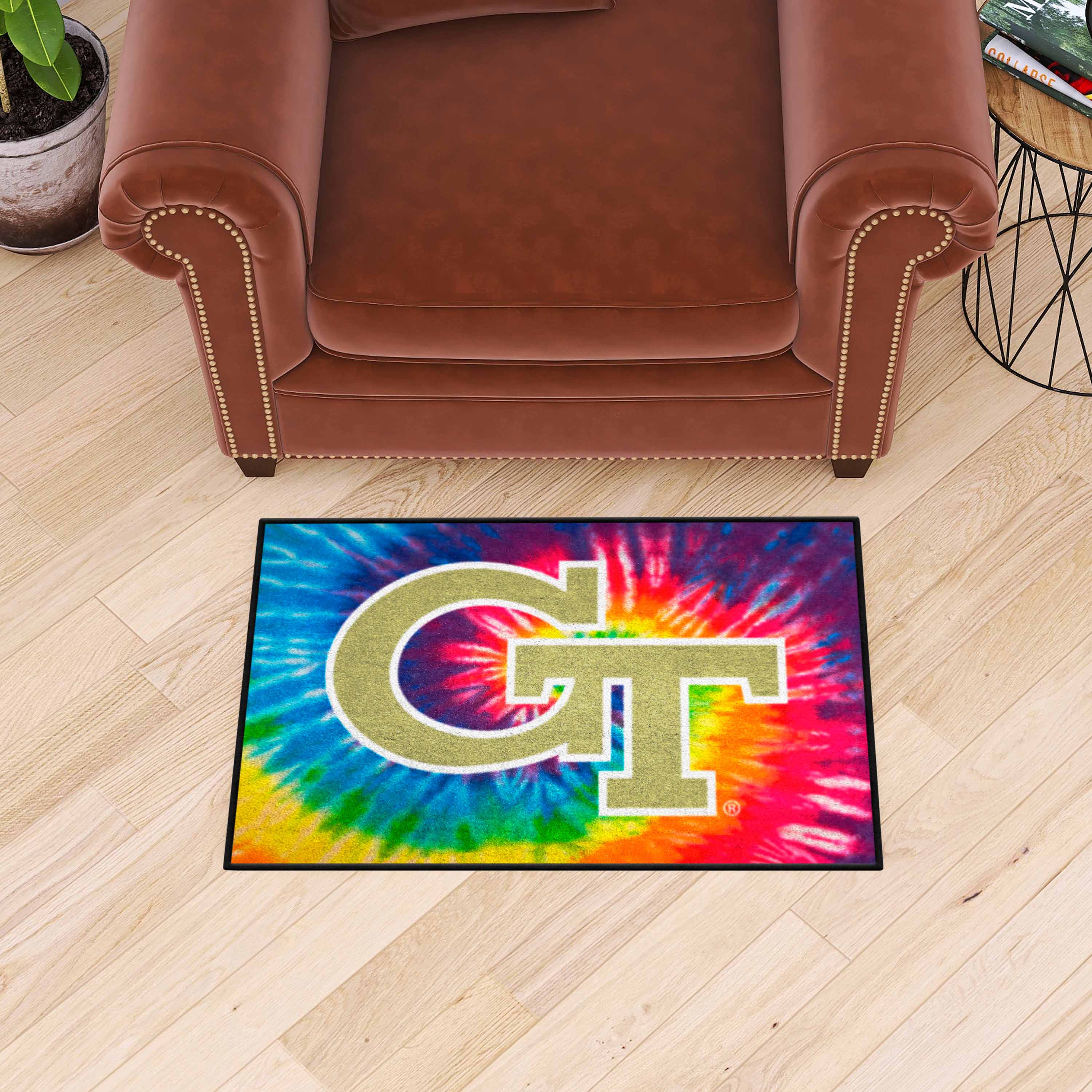 Georgia Tech Yellow Jackets Tie Dye Starter Mat Accent Rug - 19in. x 30in.