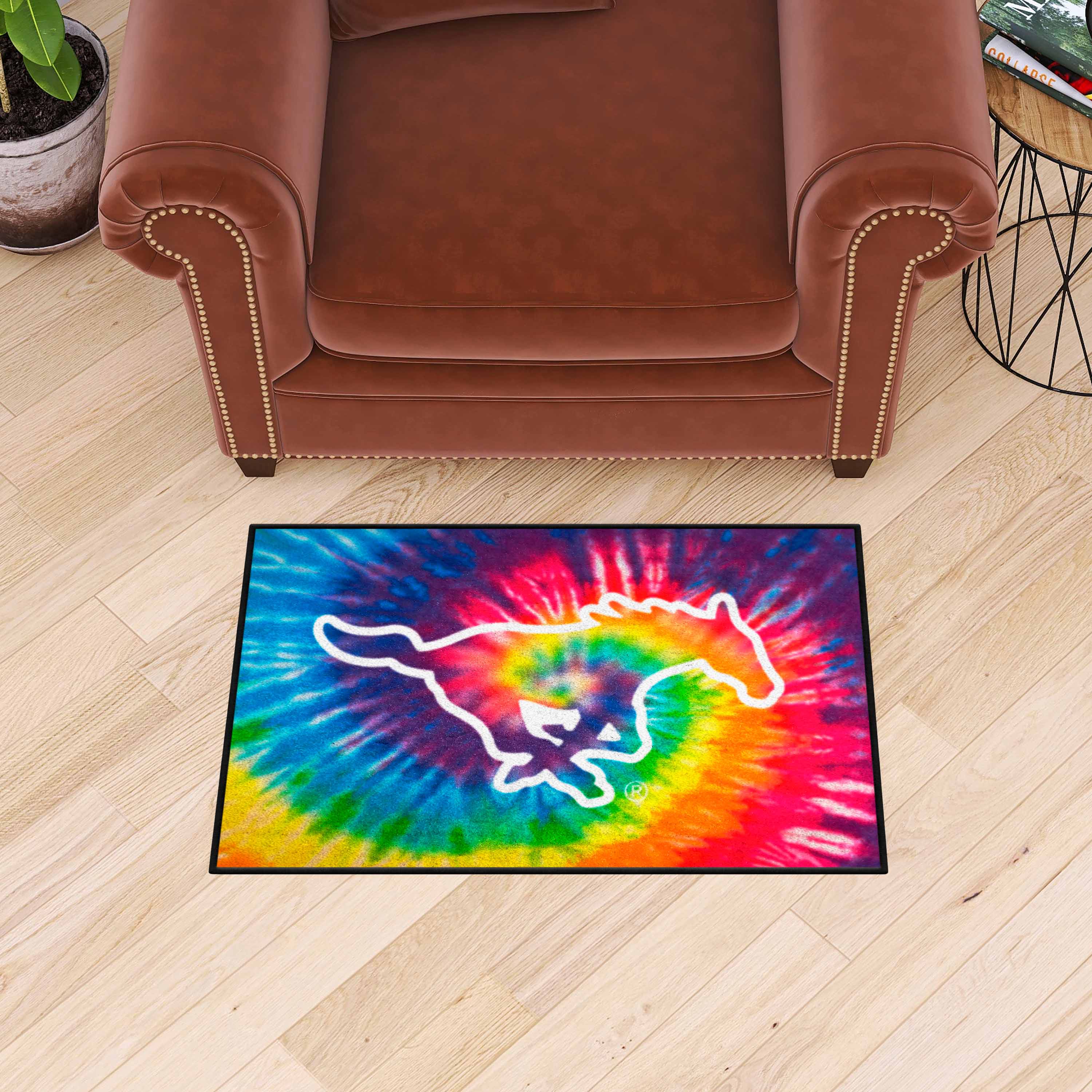 SMU Mustangs Tie Dye Starter Mat Accent Rug - 19in. x 30in.