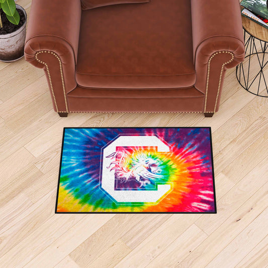 South Carolina Gamecocks Tie Dye Starter Mat Accent Rug - 19in. x 30in.