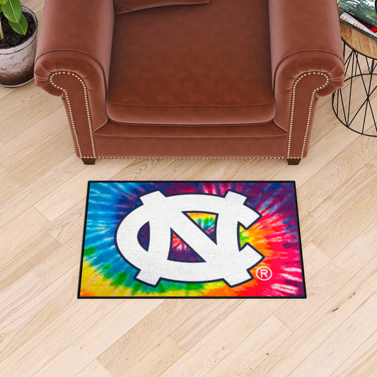 North Carolina Tar Heels Tie Dye Starter Mat Accent Rug - 19in. x 30in.