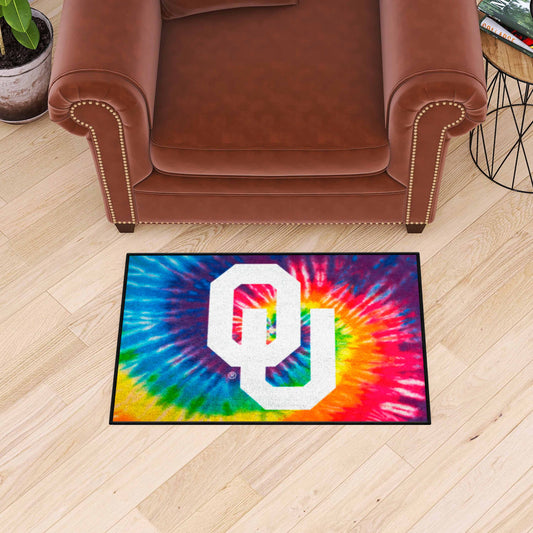 Oklahoma Sooners Tie Dye Starter Mat Accent Rug - 19in. x 30in.