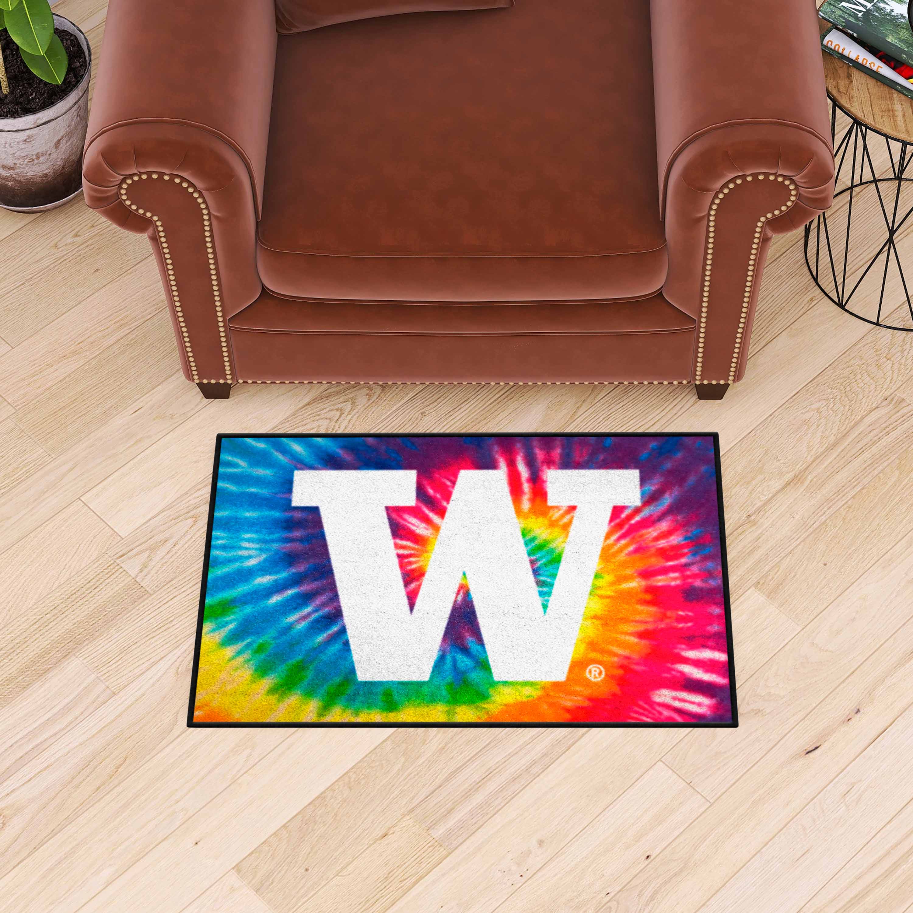 Washington Huskies Tie Dye Starter Mat Accent Rug - 19in. x 30in.