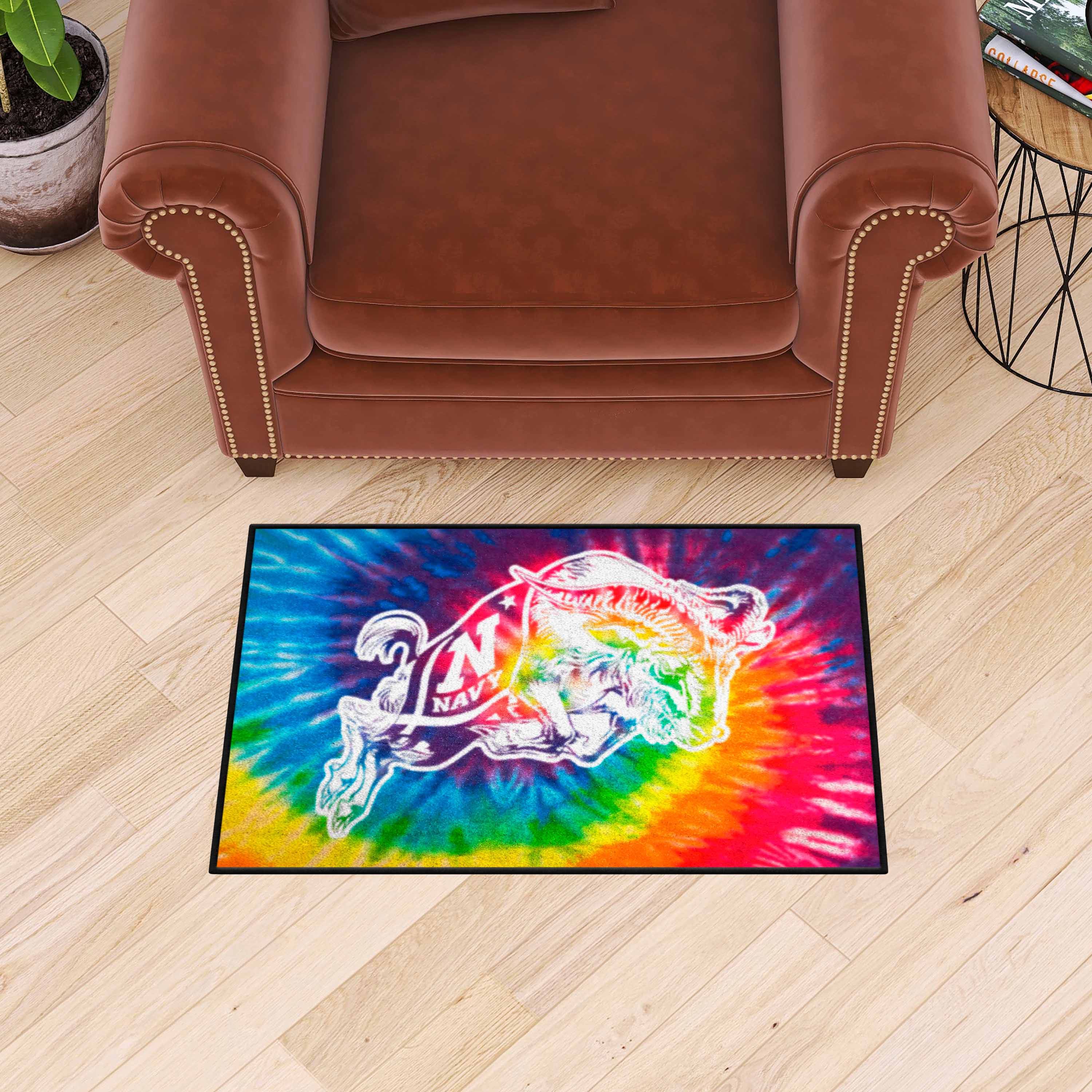 Naval Academy Midshipmen Tie Dye Starter Mat Accent Rug - 19in. x 30in.