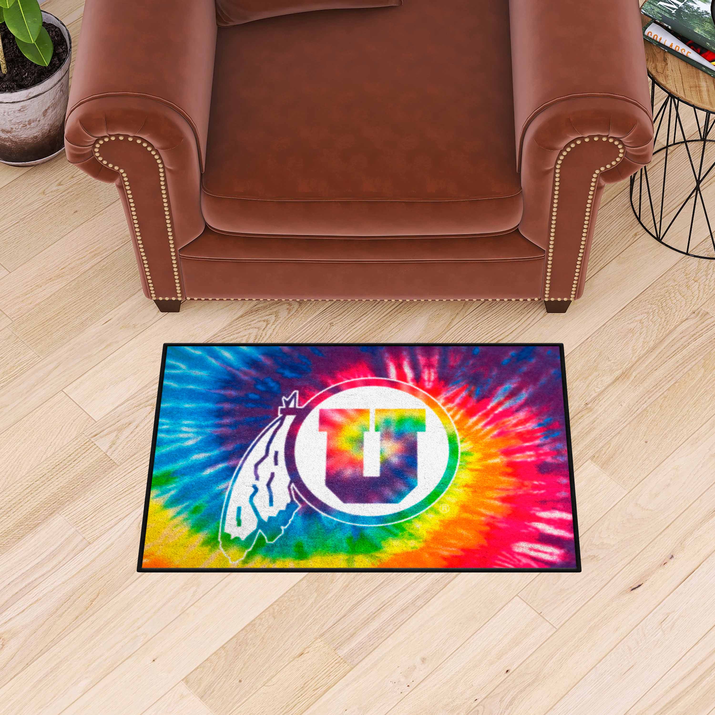 Utah Utes Tie Dye Starter Mat Accent Rug - 19in. x 30in.