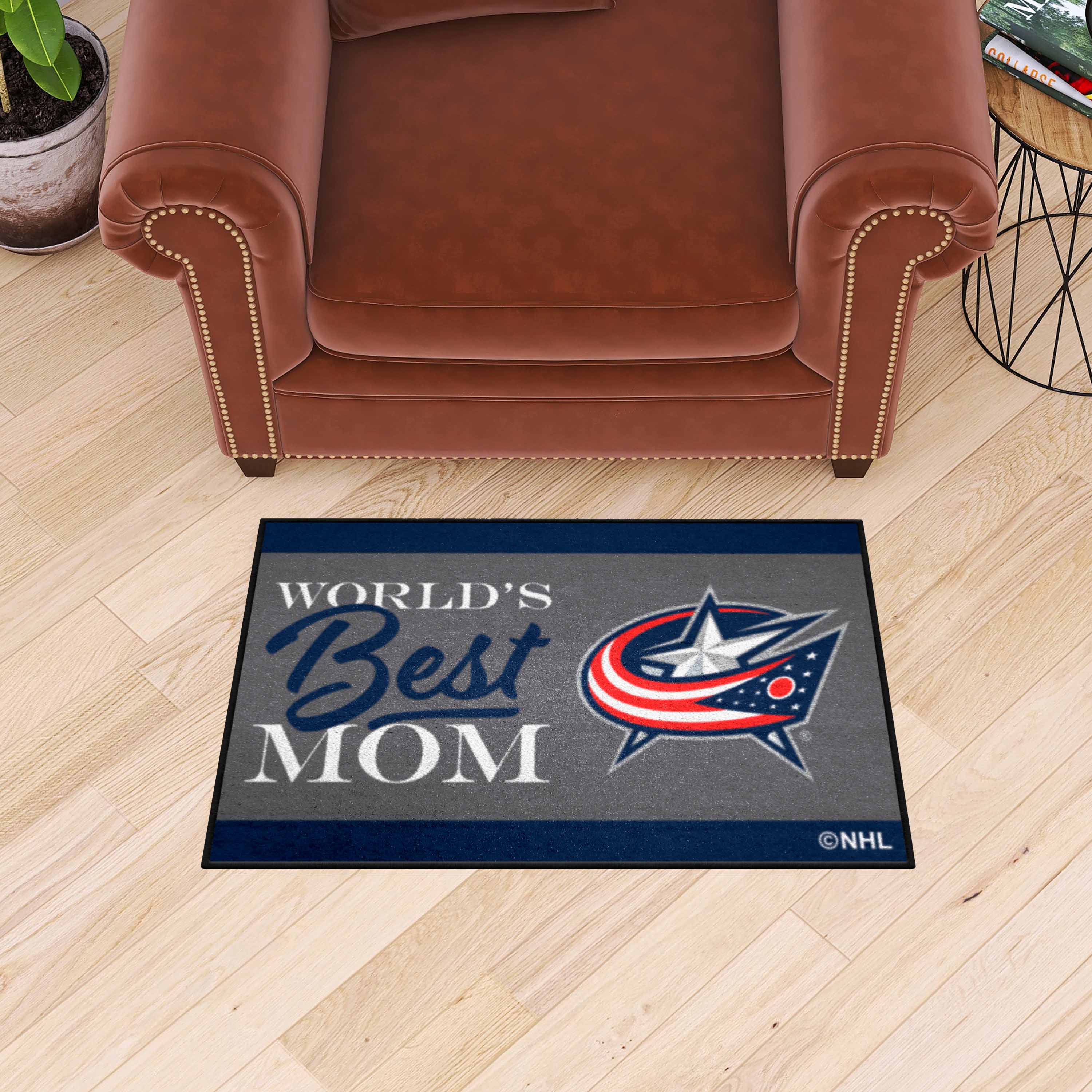 Columbus Blue Jackets World's Best Mom Starter Mat Accent Rug - 19in. x 30in. - Columbus Blue Jackets