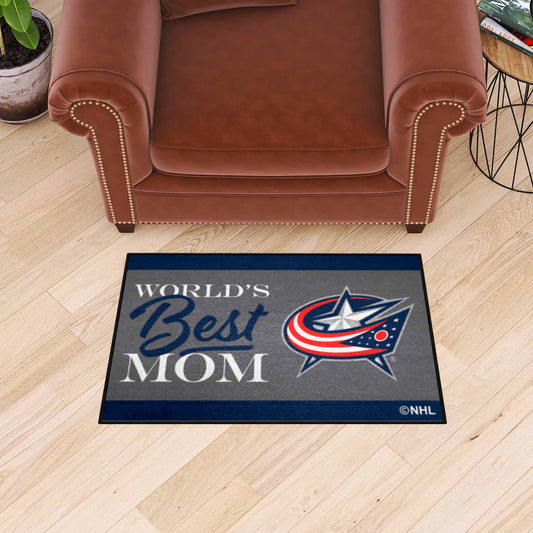 Columbus Blue Jackets World's Best Mom Starter Mat Accent Rug - 19in. x 30in.