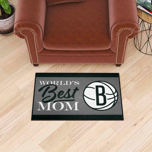 Brooklyn Nets World's Best Mom Starter Mat Accent Rug - 19in. x 30in. - Brooklyn Nets