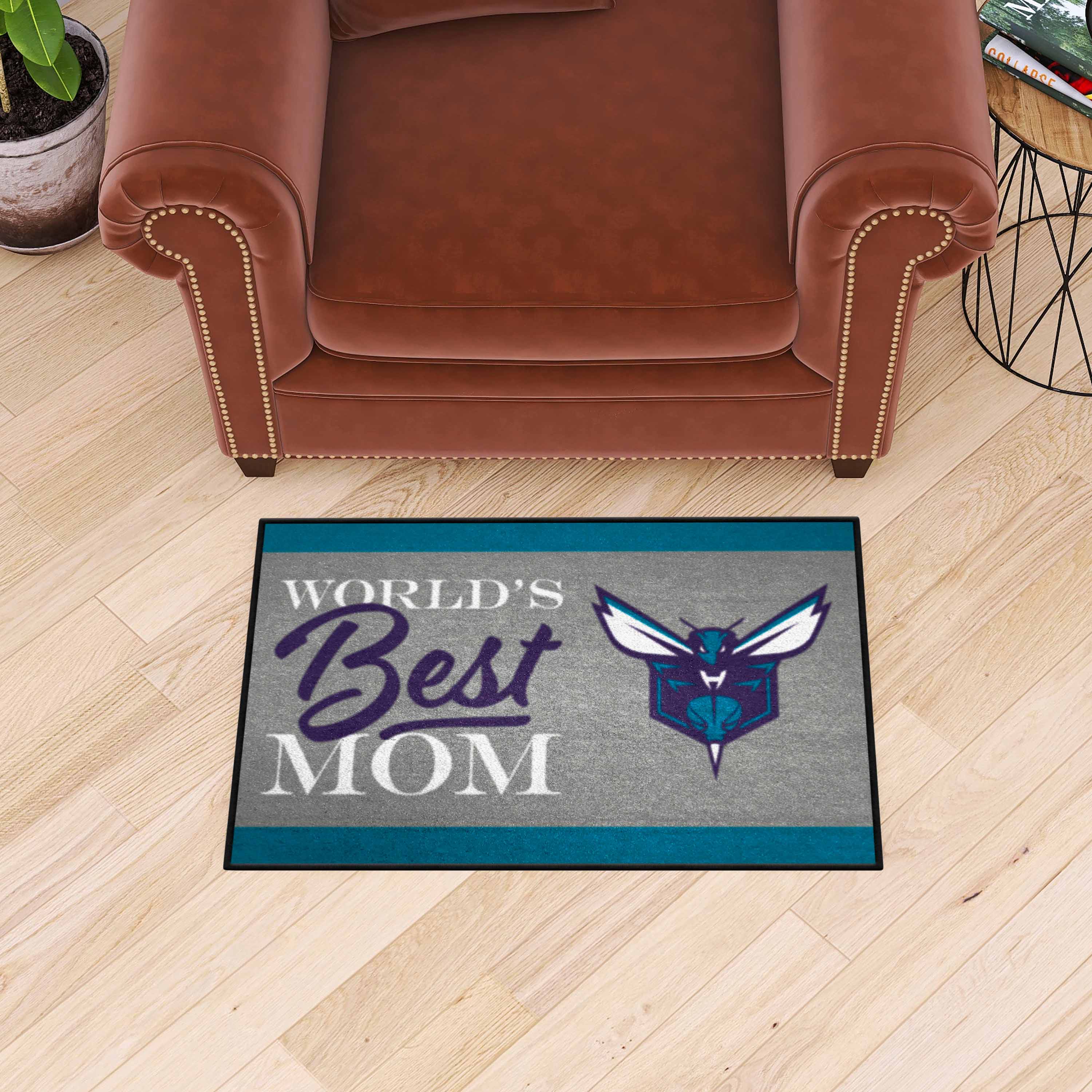 Charlotte Hornets World's Best Mom Starter Mat Accent Rug - 19in. x 30in. - Charlotte Hornets