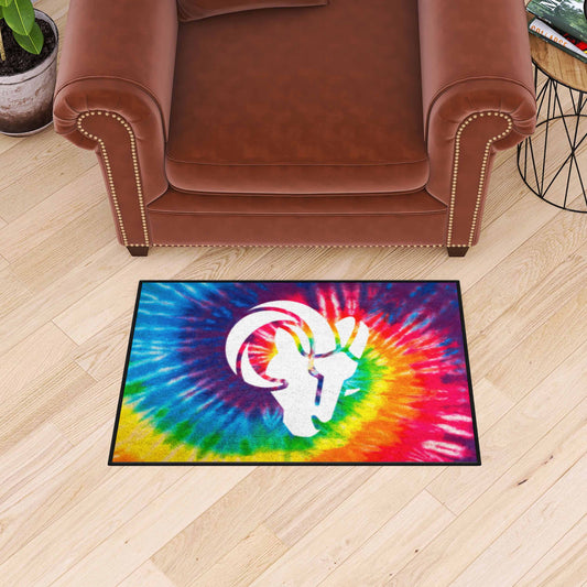 Los Angeles Rams Tie Dye Starter Mat Accent Rug - 19in. x 30in.