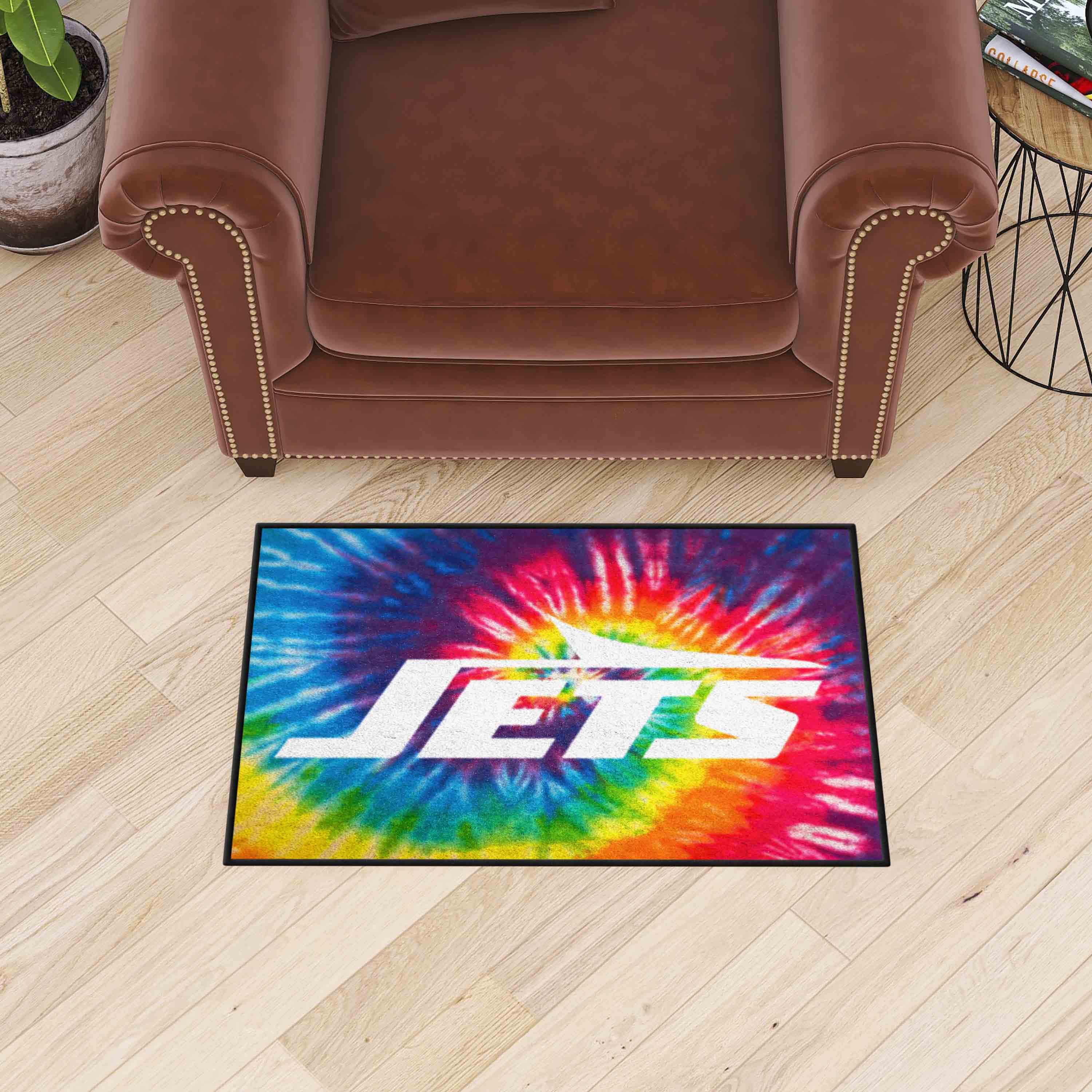 New York Jets Tie Dye Starter Mat Accent Rug - 19in. x 30in.