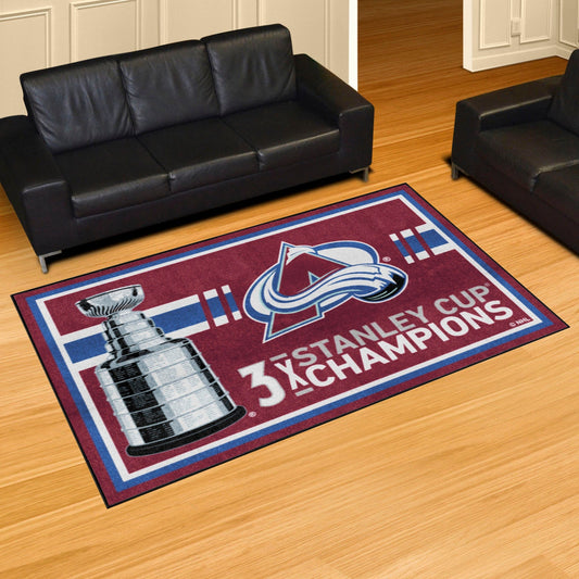 Colorado Avalanche Dynasty 5ft. x 8ft. Plush Area Rug - Colorado Avalanche