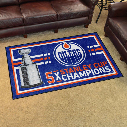 Edmonton Oilers Dynasty 4ft. x 6ft. Plush Area Rug