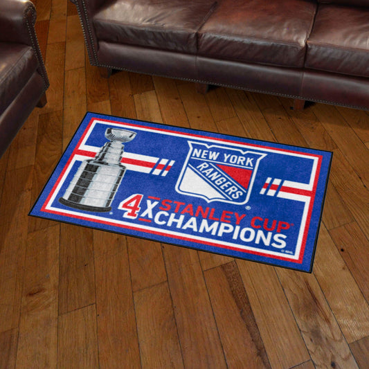 New York Rangers Dynasty 3ft. x 5ft. Plush Area Rug - New York Rangers