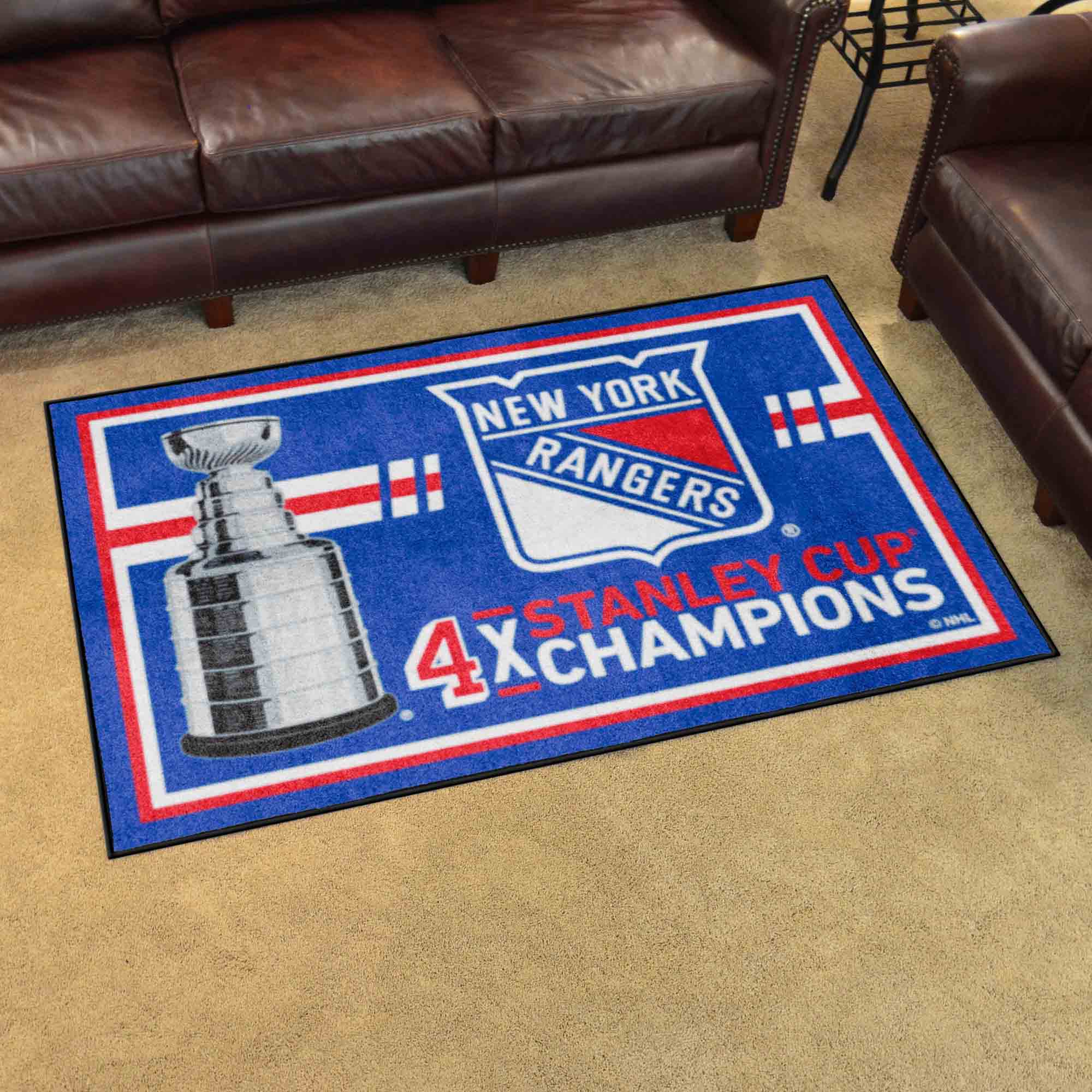 New York Rangers Dynasty 4ft. x 6ft. Plush Area Rug - New York Rangers