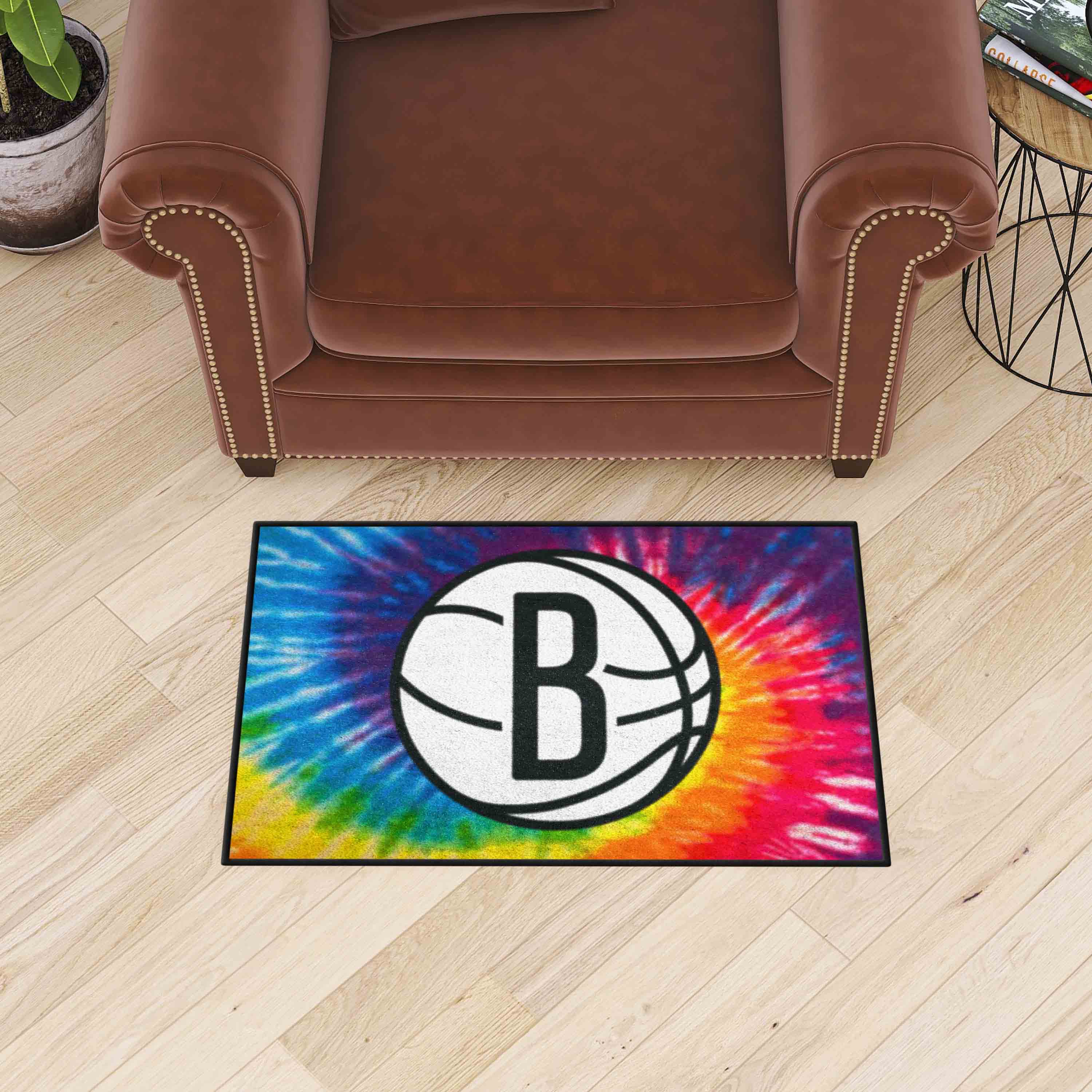 Brooklyn Nets Tie Dye Starter Mat Accent Rug - 19in. x 30in. - Brooklyn Nets