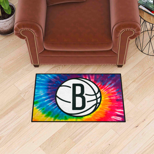 Brooklyn Nets Tie Dye Starter Mat Accent Rug - 19in. x 30in. - Brooklyn Nets