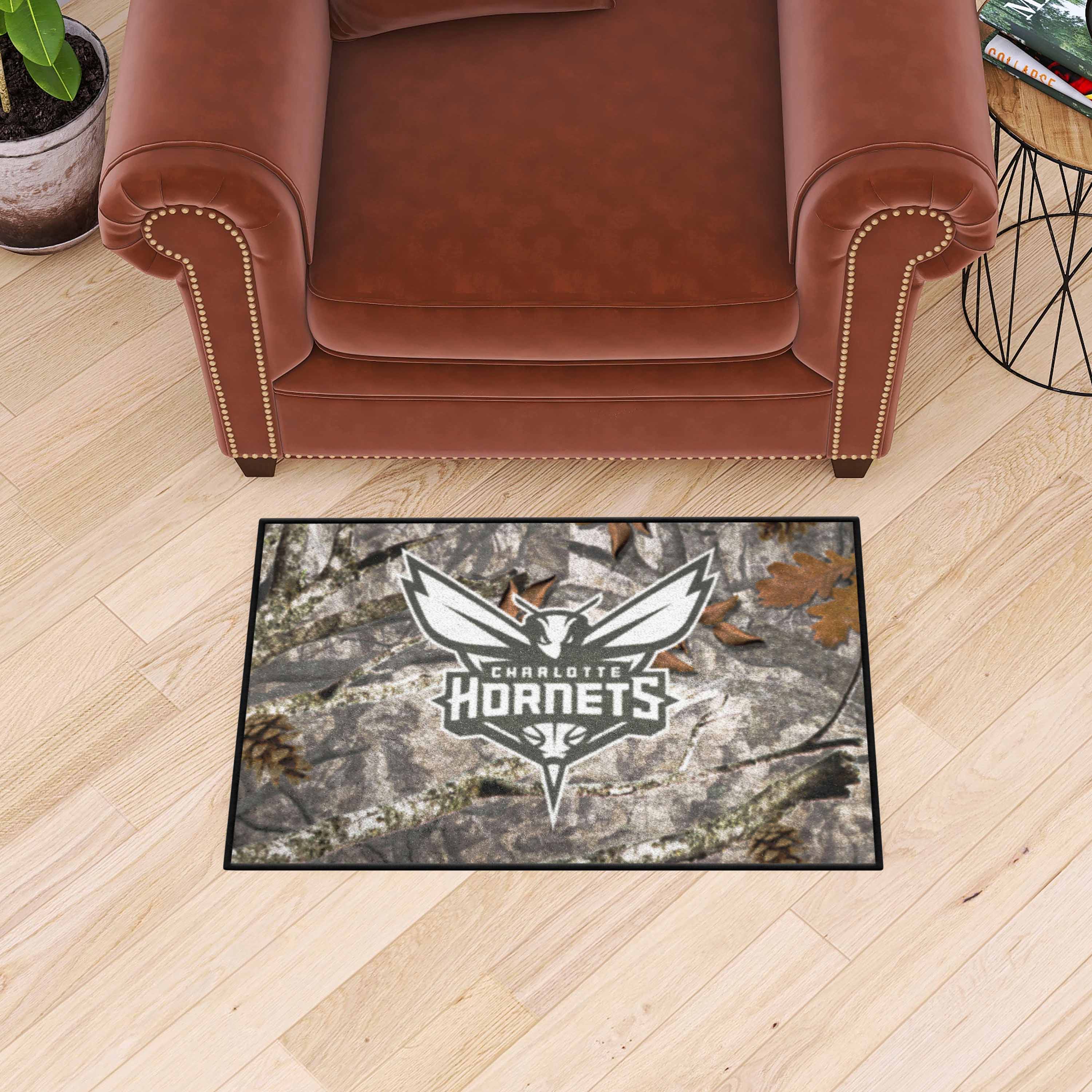 Charlotte Hornets Camo Starter Mat Accent Rug - 19in. x 30in. - Charlotte Hornets