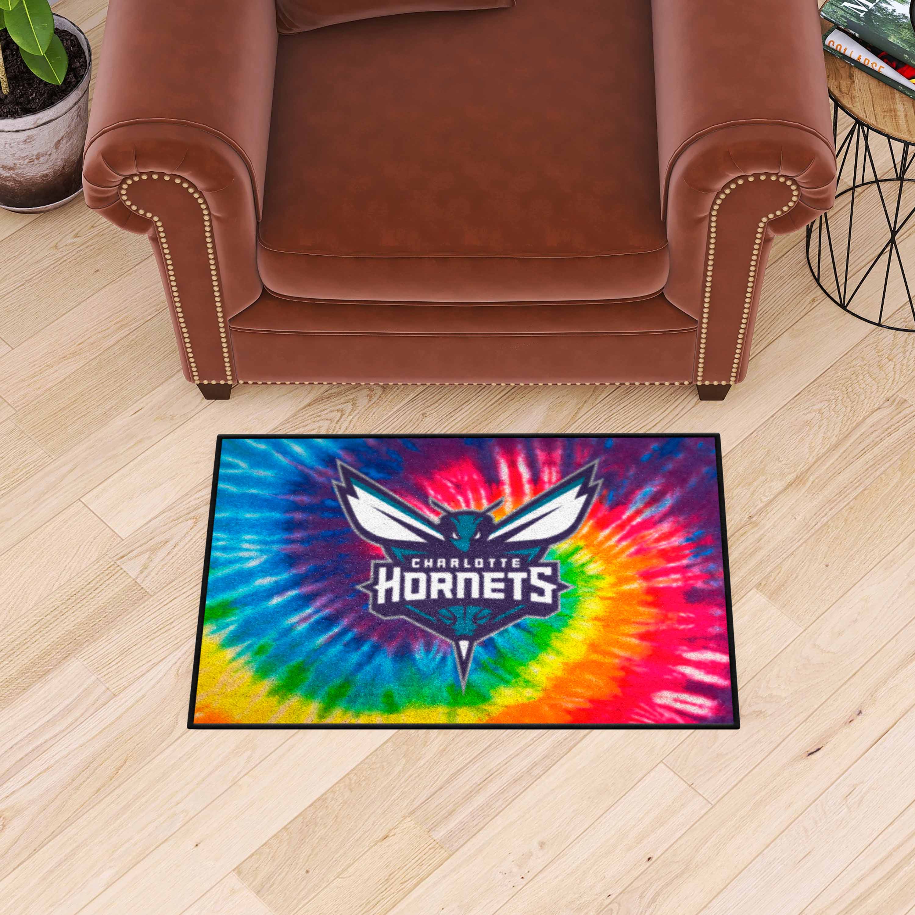 Charlotte Hornets Tie Dye Starter Mat Accent Rug - 19in. x 30in. - Charlotte Hornets