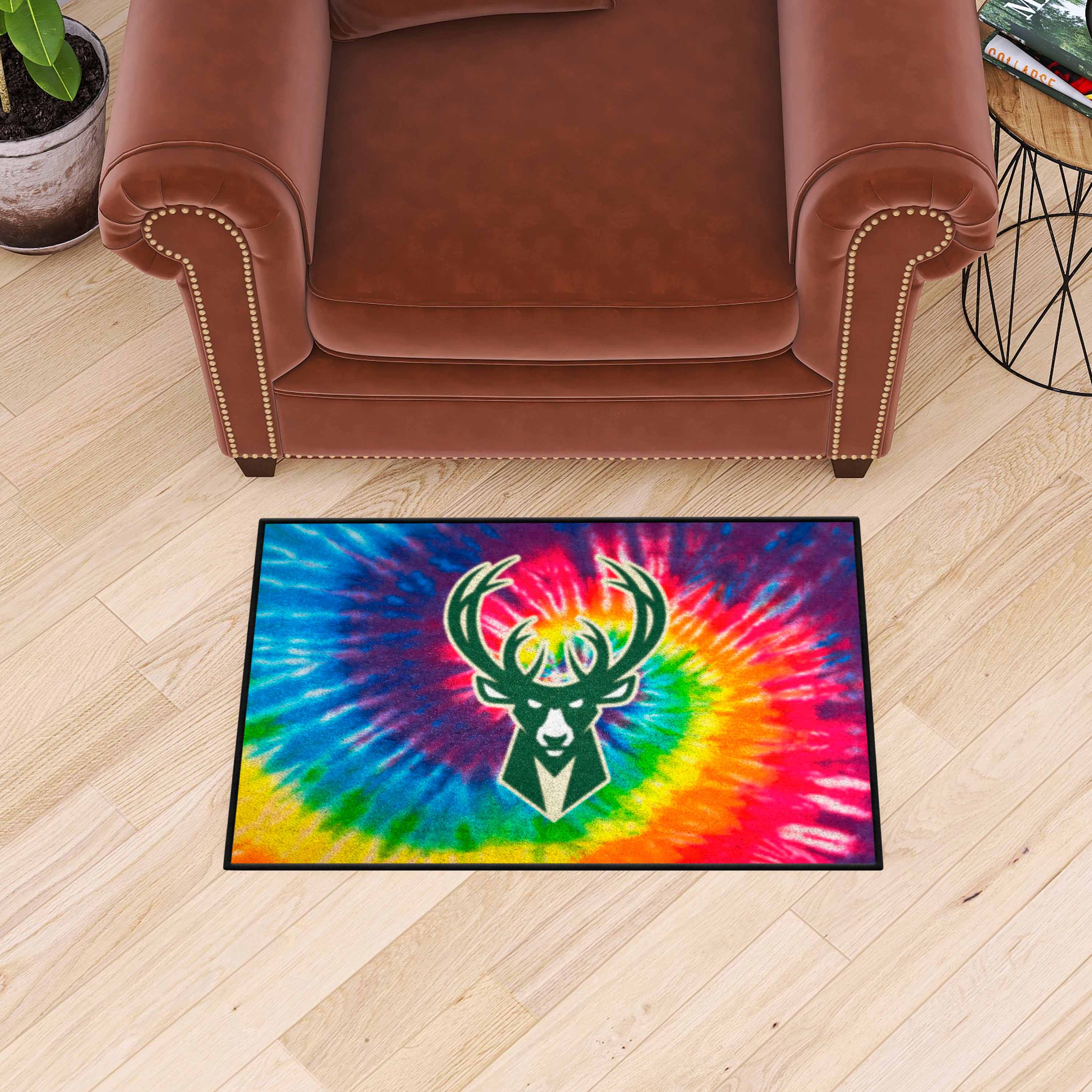 Milwaukee Bucks Tie Dye Starter Mat Accent Rug - 19in. x 30in.